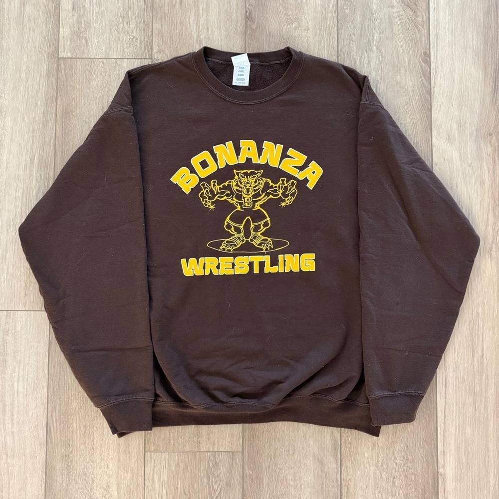 Port Authority Wrestling Bonanza Crewneck Sweatshirt brown size XL UNISEX